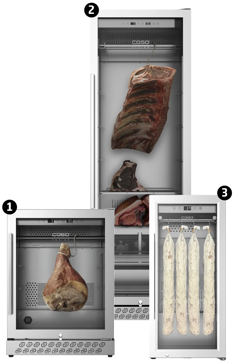 Caso dry aged meat cabinets